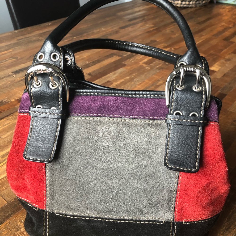 COPY - Suede Block color Tignanello hand bag